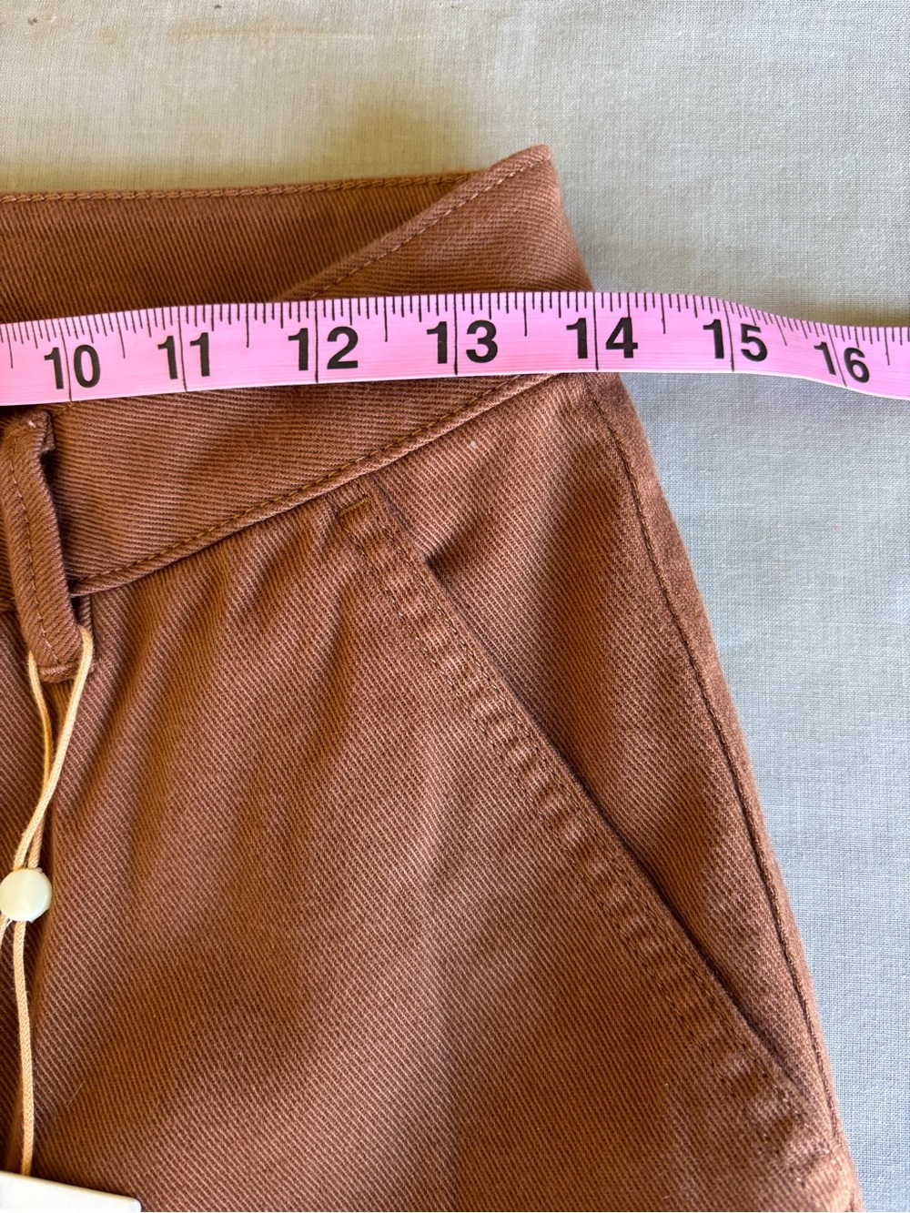 Quince Organic Cotton Twill Cropped Pants Rust Brown Straight Leg Stretch 4 - Picture 8 of 9